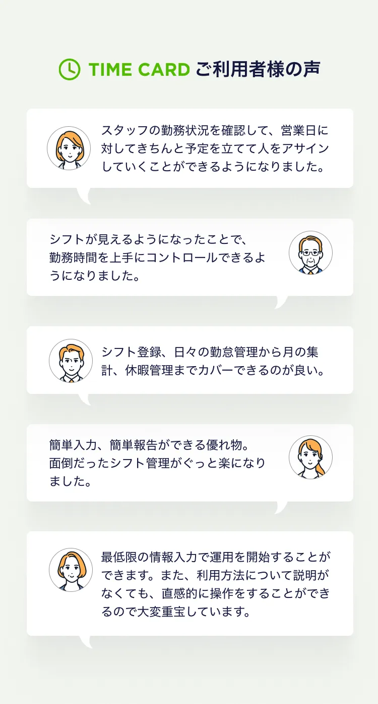 スマレジ・タイムカードご利用者様の声